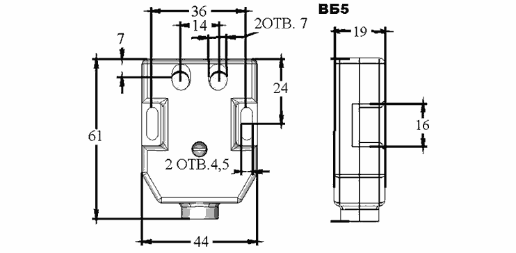 рис.1- Габаритные размеры ВБ-5