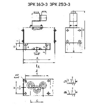 Размеры ЗРК16Э-3, ЗРК25Э-3